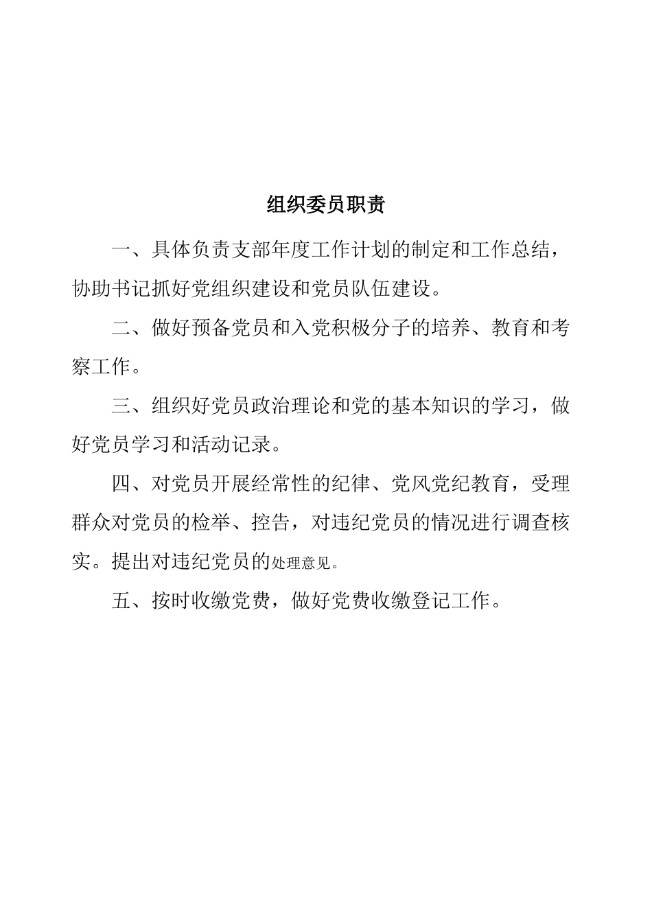 某村党支部村民委员会等各工作职责_第2页