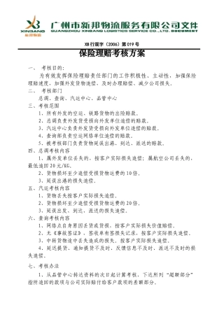 保险理赔考核方案-019