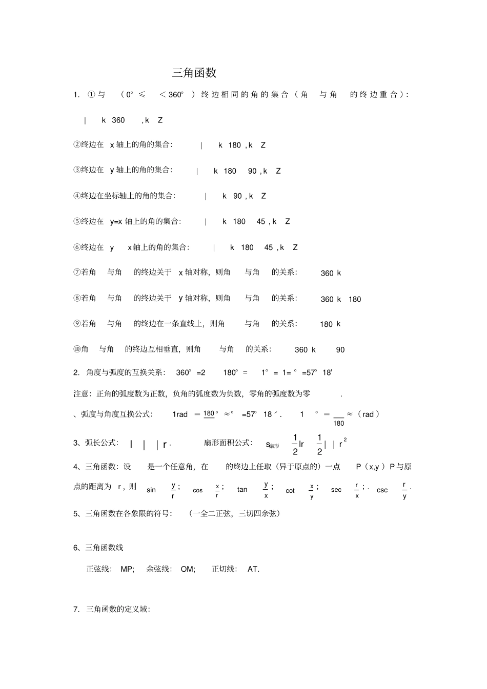 数学三角函数公式大全_第1页