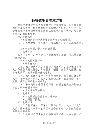 县城镇生活实施方案
