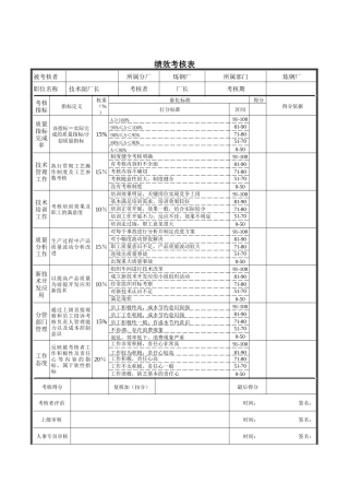 德龙钢铁-炼钢厂技术副厂长考核表