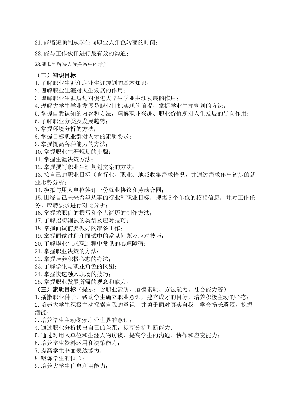 大学生职业规划与就业指导教学大纲_第3页