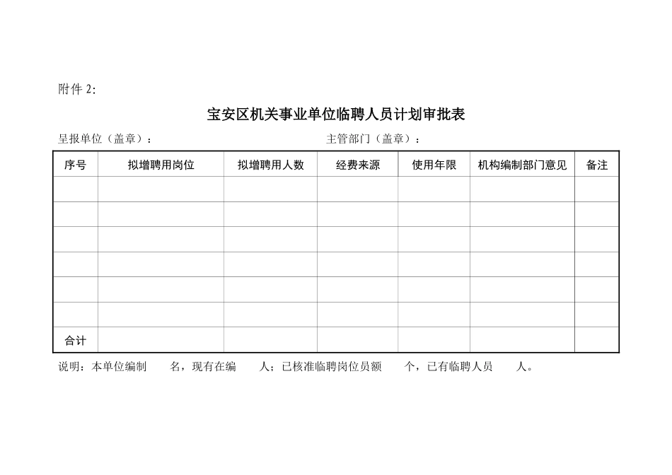 宝安区机关事业单位临聘人员岗位分类及工资福利性标准_第2页