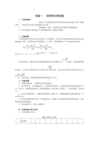 流体力学实验(环境工程)