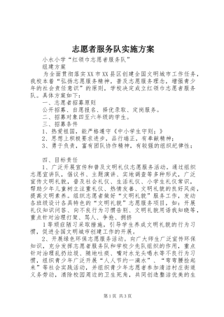 志愿者服务队实施方案