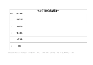 岗位应急处置卡