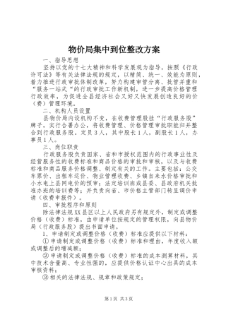 物价局集中到位整改方案
