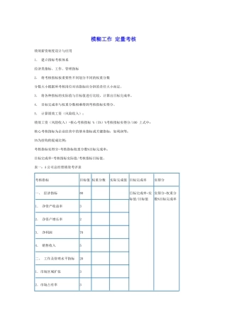 对模糊工作进行定量考核