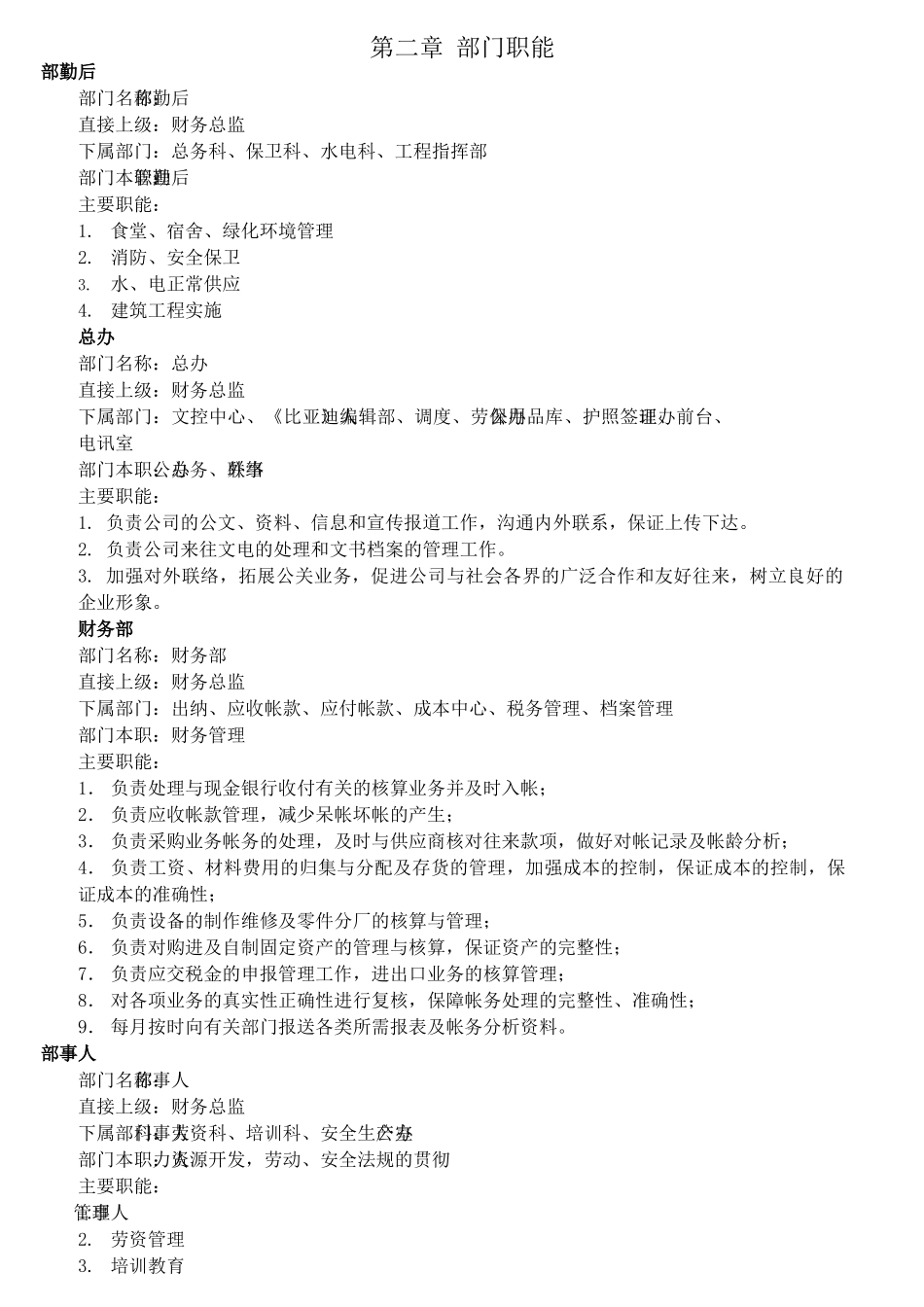 某公司部门岗位描述_第2页