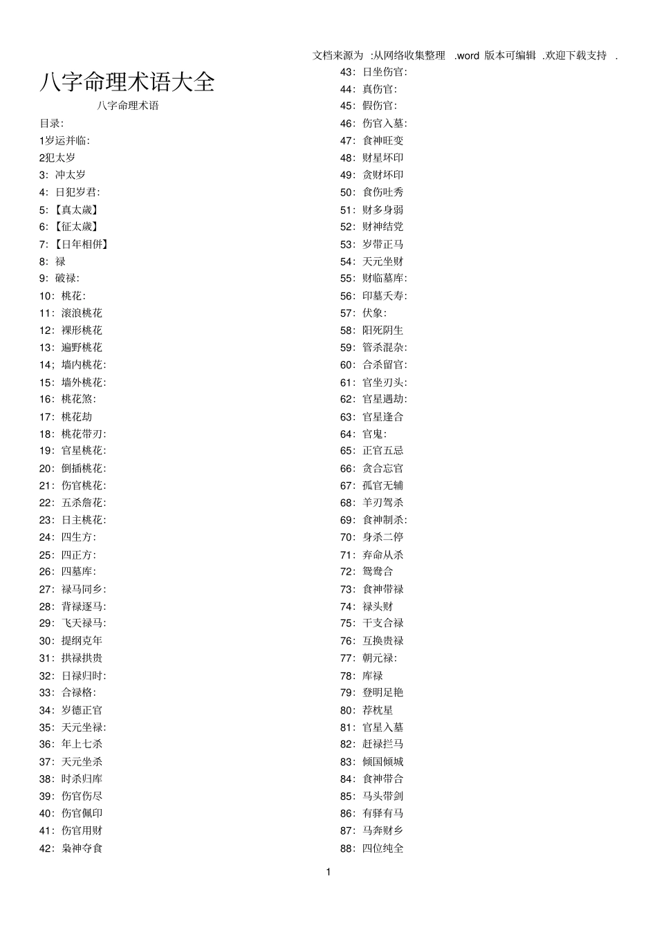 八字命理术语大全_第1页