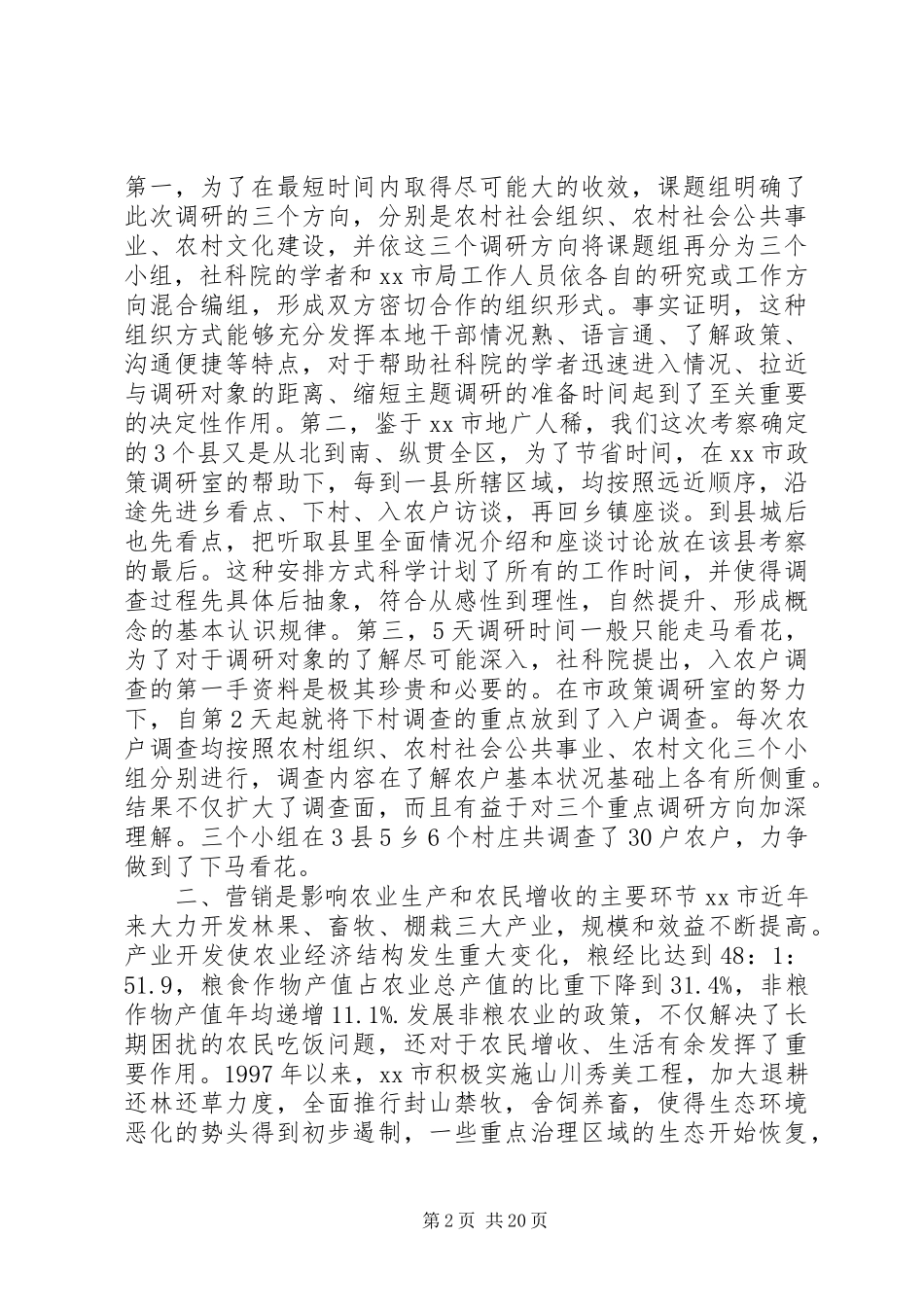 XX市农村社会发展考察报告 _第2页