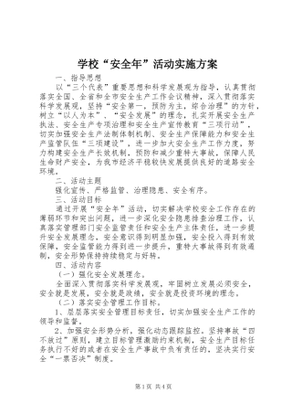 学校“安全年”活动实施方案