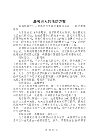 最吸引人的活动方案