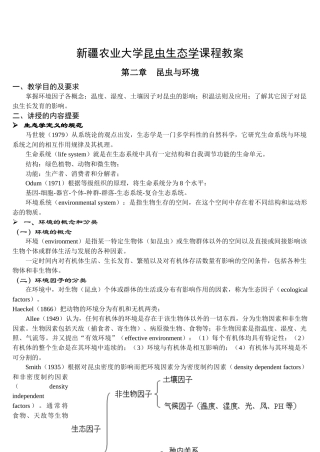 昆虫生态学教案第二章昆虫与环境-温度