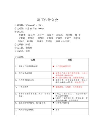 恒康乳业有限公司总经办综合计划处会议记要