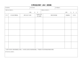 工作安全分析表(含99项工作内容)