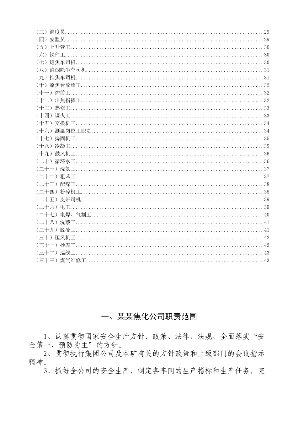 XX焦化公司岗位职责_第2页