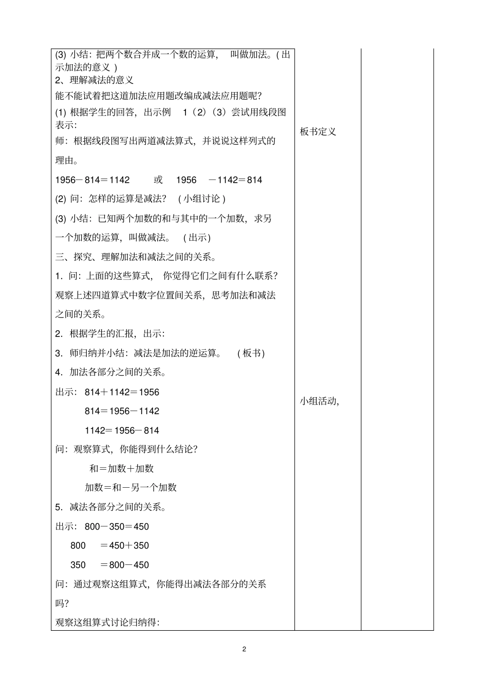 新人教版四年级数学下册二次备课全册教案_第2页