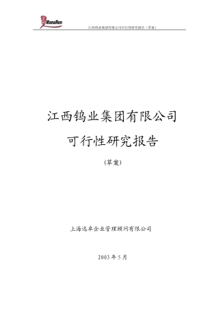 某钨业集团有限公司可行性研究报告