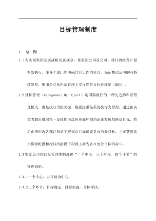 某集团目标管理实施策略