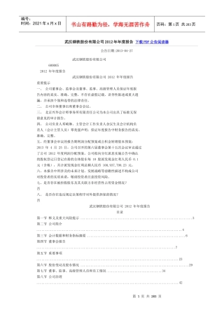 某钢铁股份有限公司年度报告