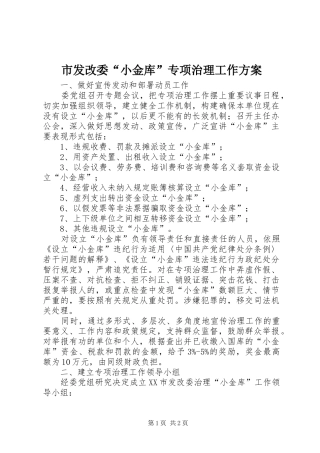 市发改委“小金库”专项治理工作方案