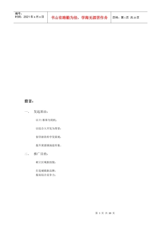 某镇地盘形象推广策略报告