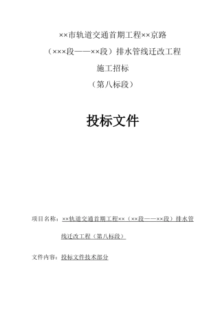 某道路排水管投标施工组织设计