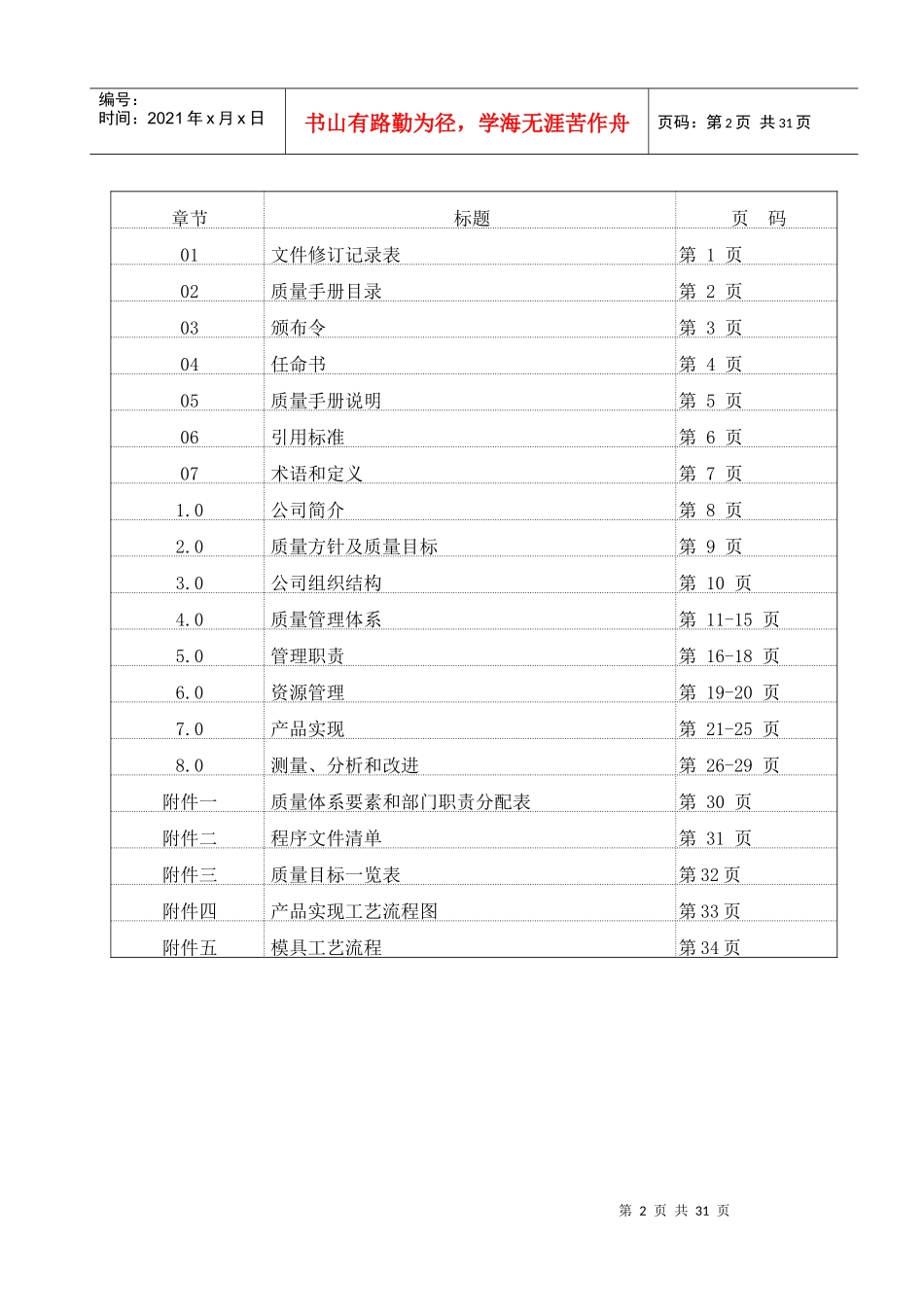某通讯有限公司质量手册_第2页