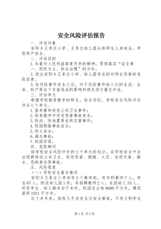 安全风险评估报告 