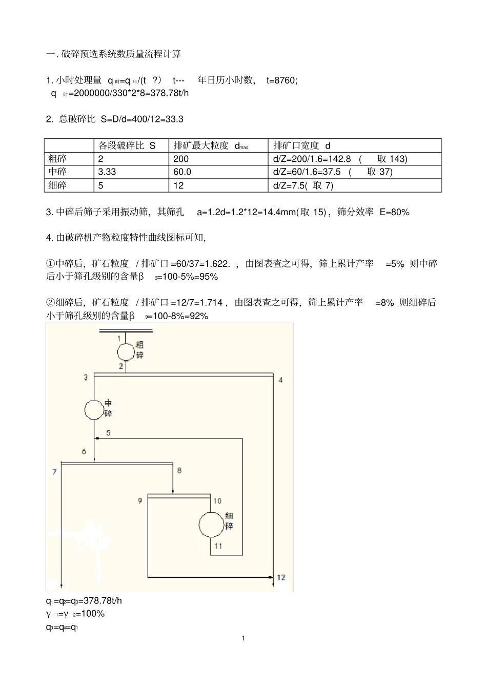 (完整版)破碎流程计算_第1页