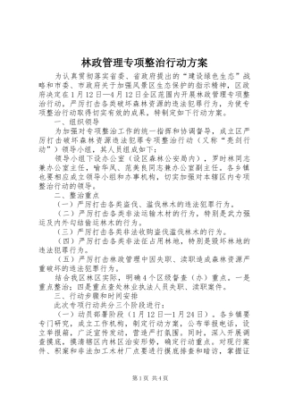 林政管理专项整治行动方案