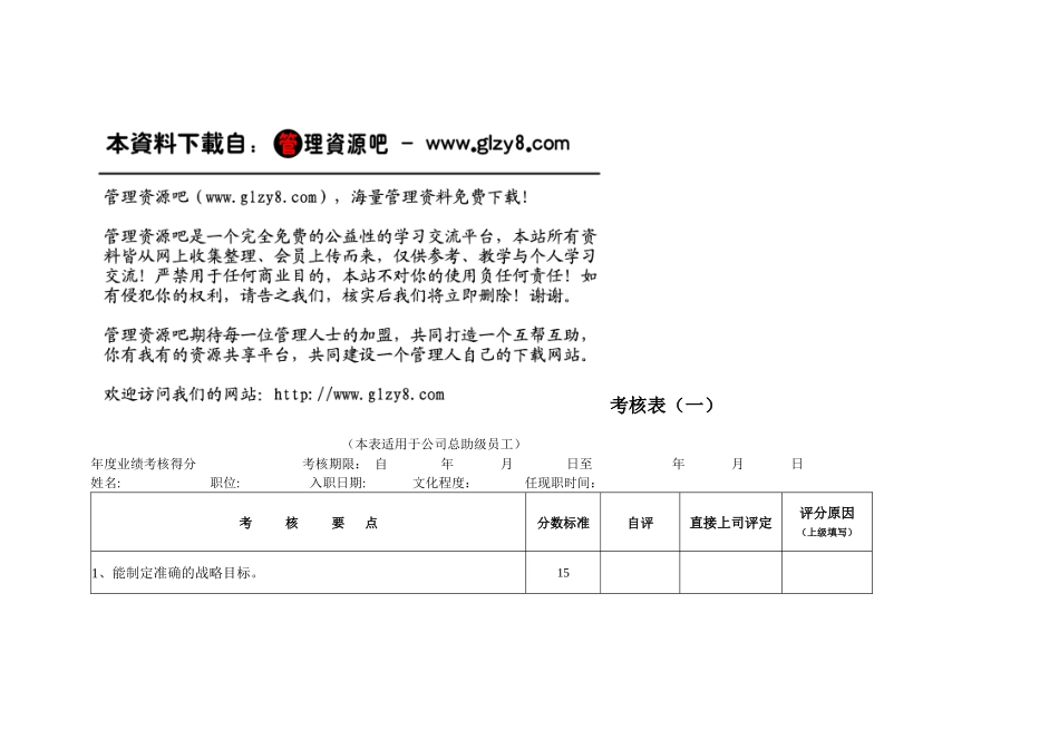 考核表（一）_第1页
