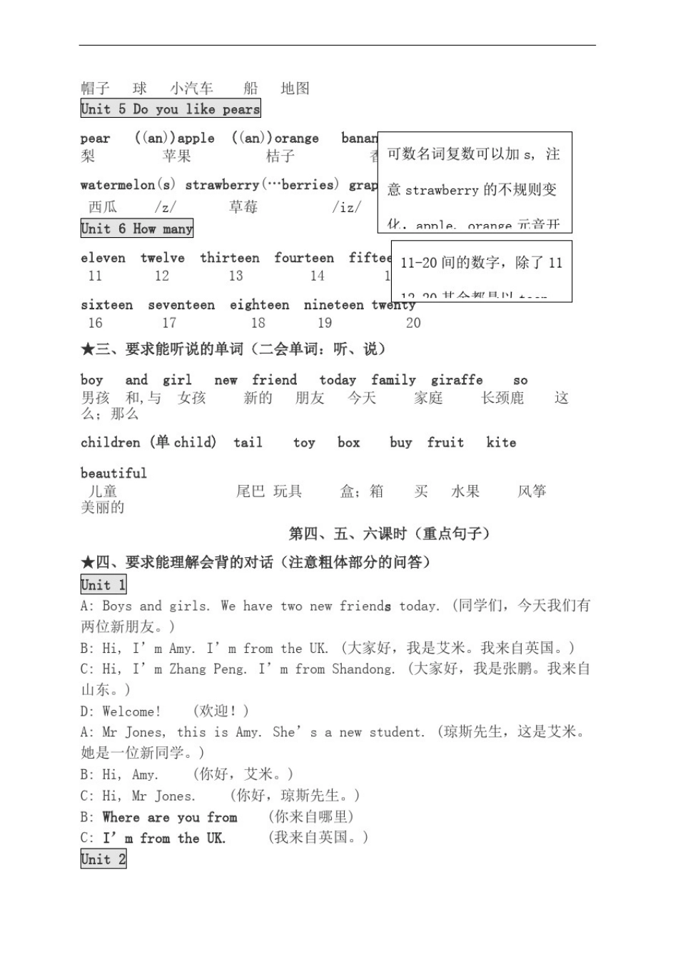 新PEP小学英语三年级下册总复习教案_第3页