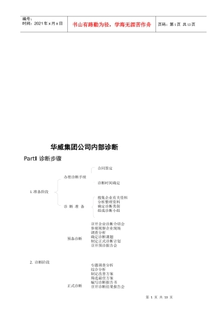 某集团公司内部诊断