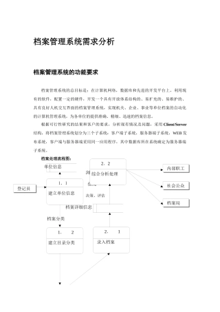 档案管理系统的需求分析