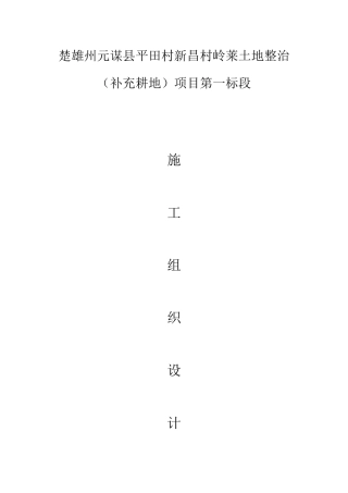楚雄州元谋县平田乡新昌村土地整理项目施工组织设计