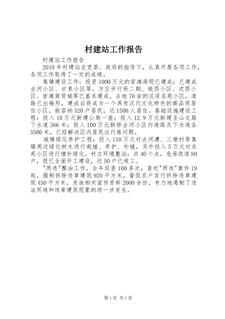 村建站工作报告 