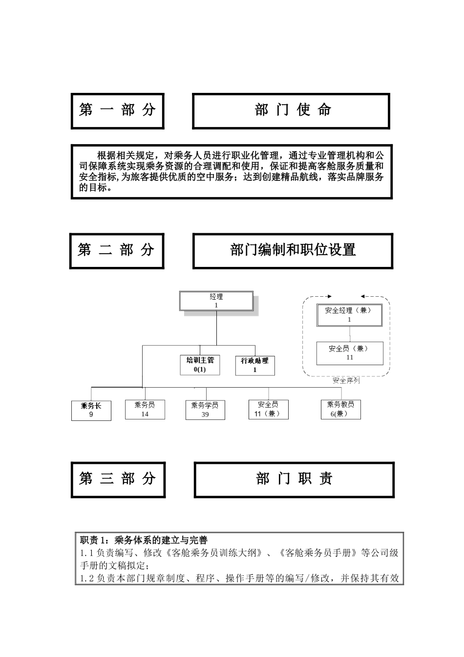 乘务部部门职能职位说明书及关键绩效标准_第2页