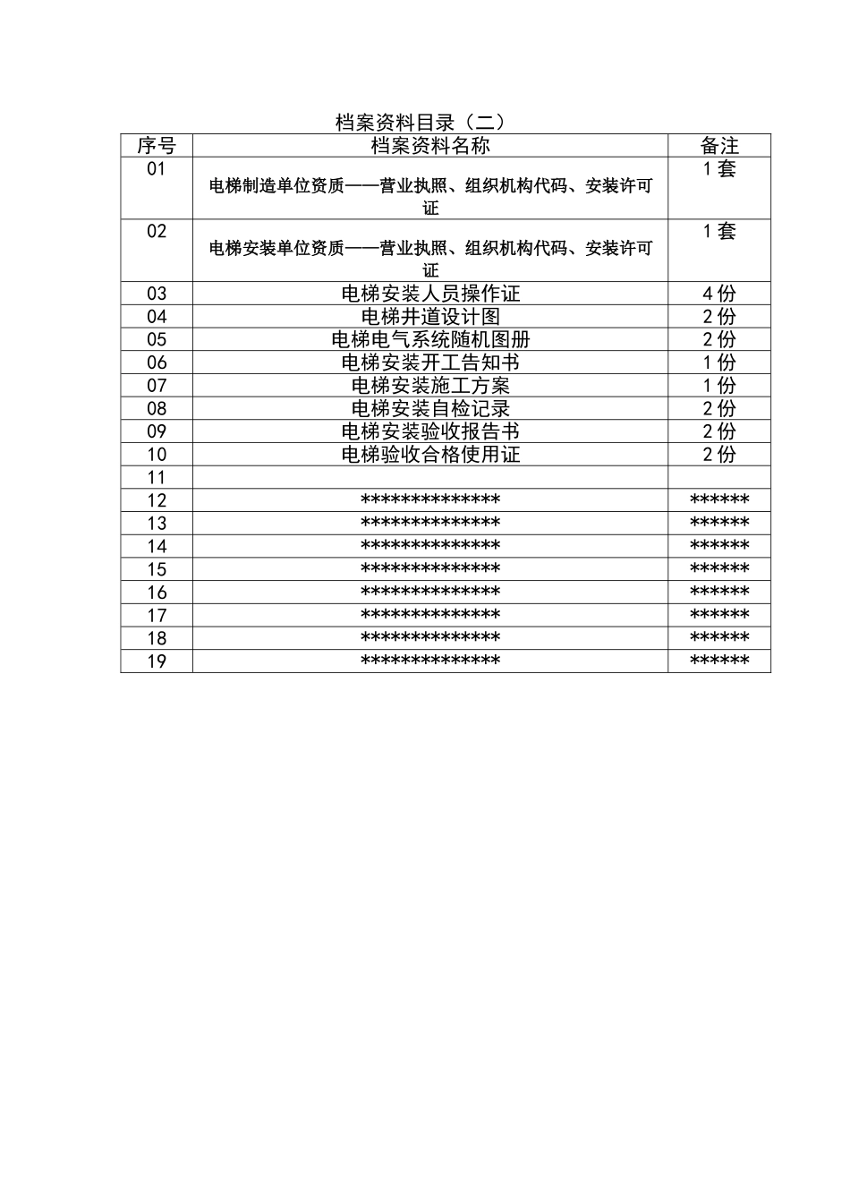 电梯安装施工档案范本_第3页