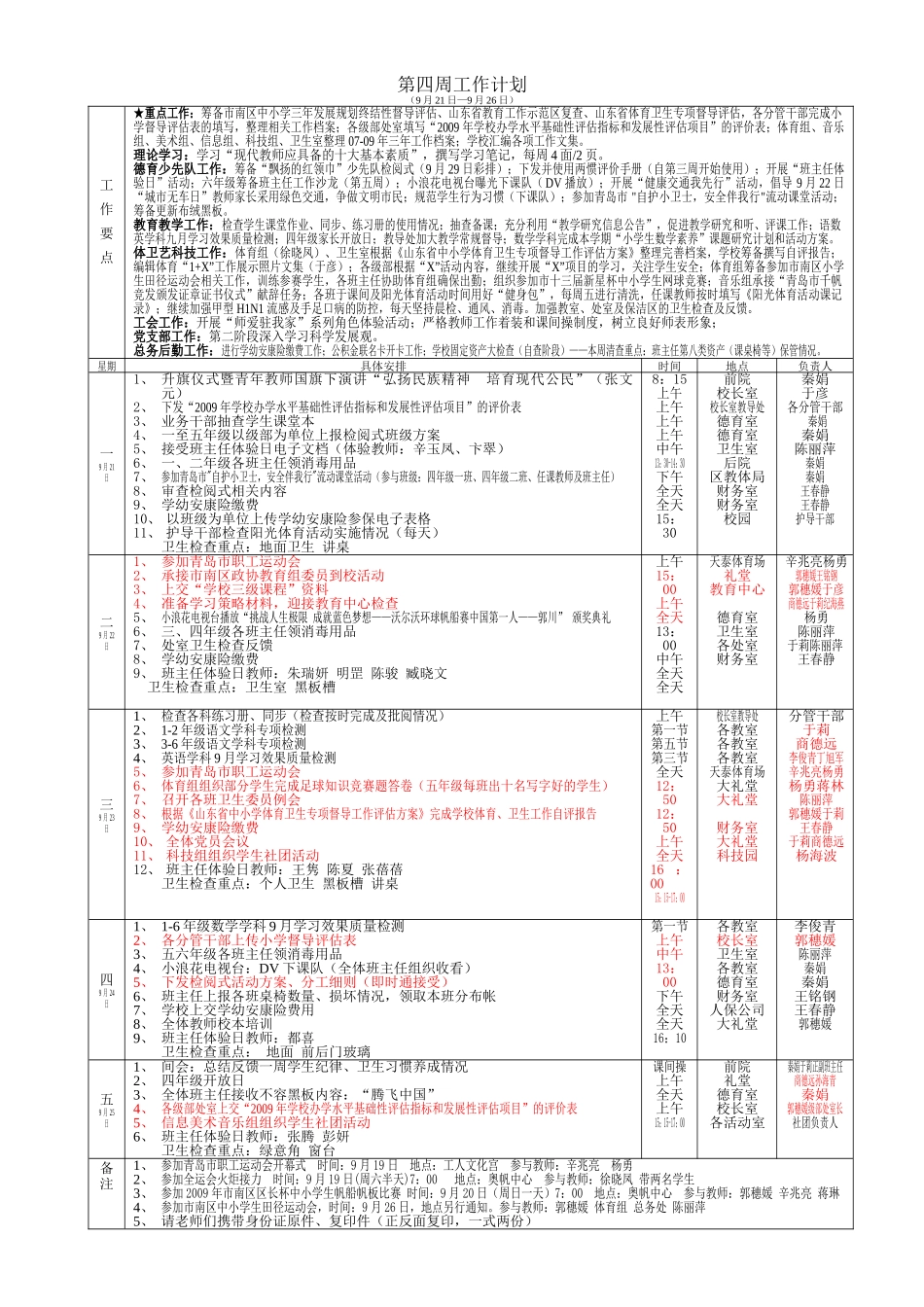 第四周工作计划_第1页