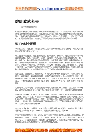 海王品牌规划纪实