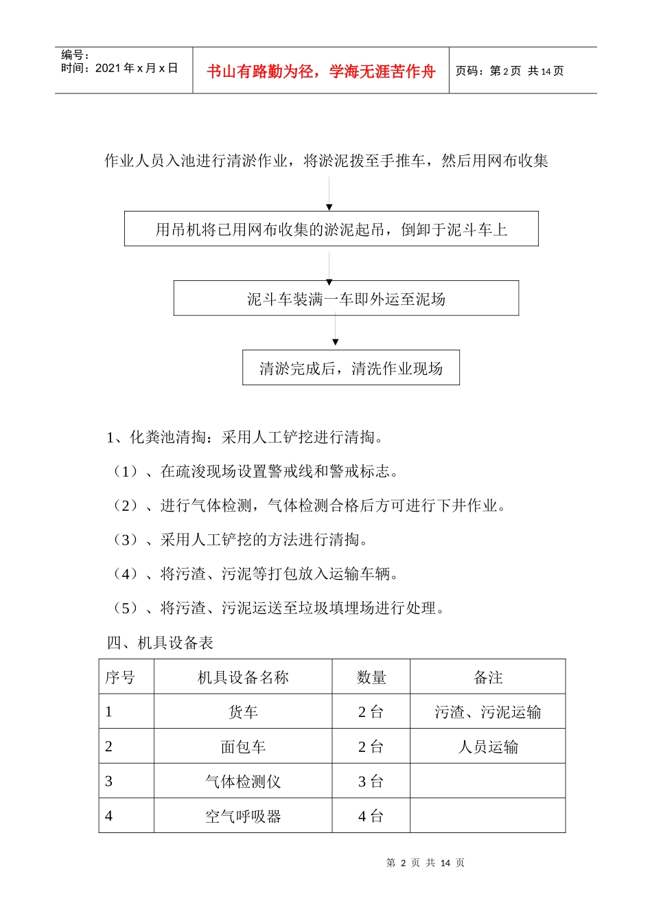 清淤技术方案和组织措施_第2页