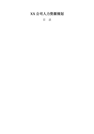 ZZ煤焦化工有限公司人力资源规划()
