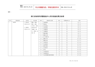 浙江省标准件质量检验中心项目检验收费及标准