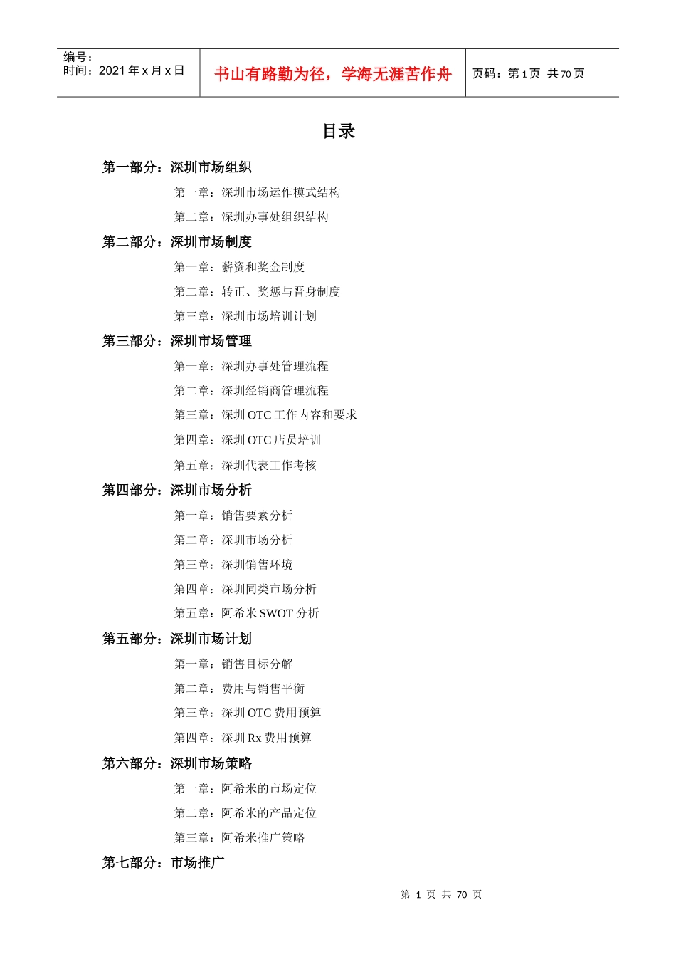 深圳市场制度手册_第1页