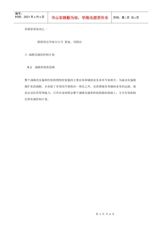 湖南九芝堂股份有限公司战略规划报告(六、七)