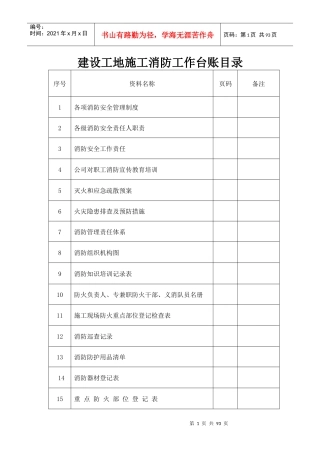 消防管理台帐及各项管理制度,岗位责任制