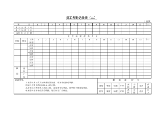 第三节 员工考勤记录表（二）