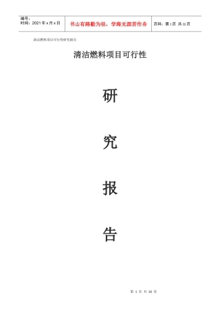 清洁燃料项目可行性研究报告